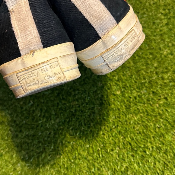 Commes Des Garcons X Converse Black and Cream High-Top Kids Sneakers - Picture 3 of 5